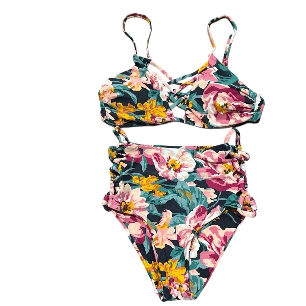 Tori Praver Seafoam Floral Pink Purple Bikini Women’s Size XS/Small